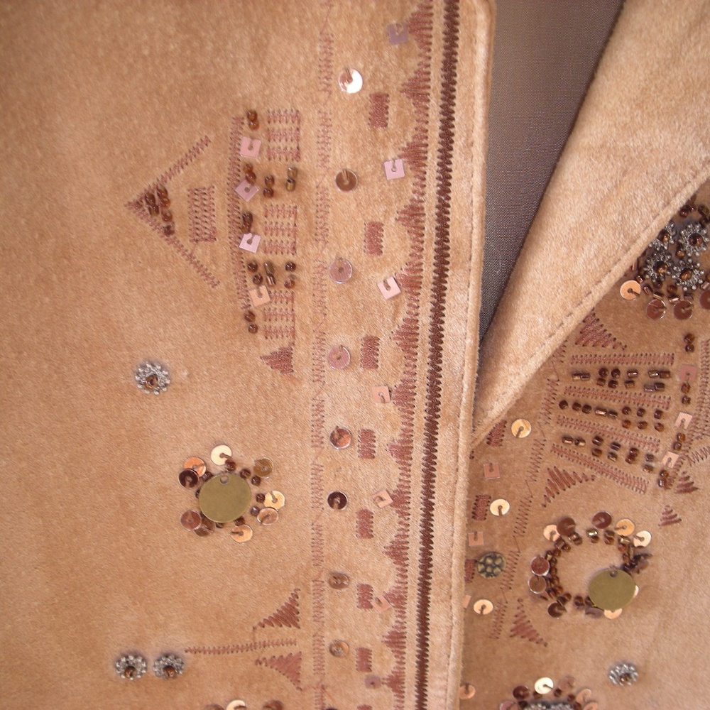 CHICO'S  Leather (suede) Jacket  or Blazer size 2 (L) - Picture 2 of 3
